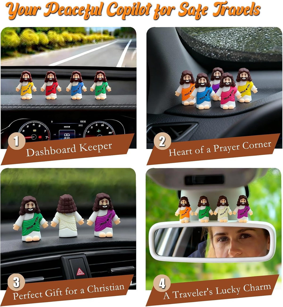 Mini Jesus Figures Pack - 40, 70, 105 Count - Religious Christ Savior Figurines for Christmas Party Favors, Baptism Gifts, Sunday School, and Easter Egg Stuffers
