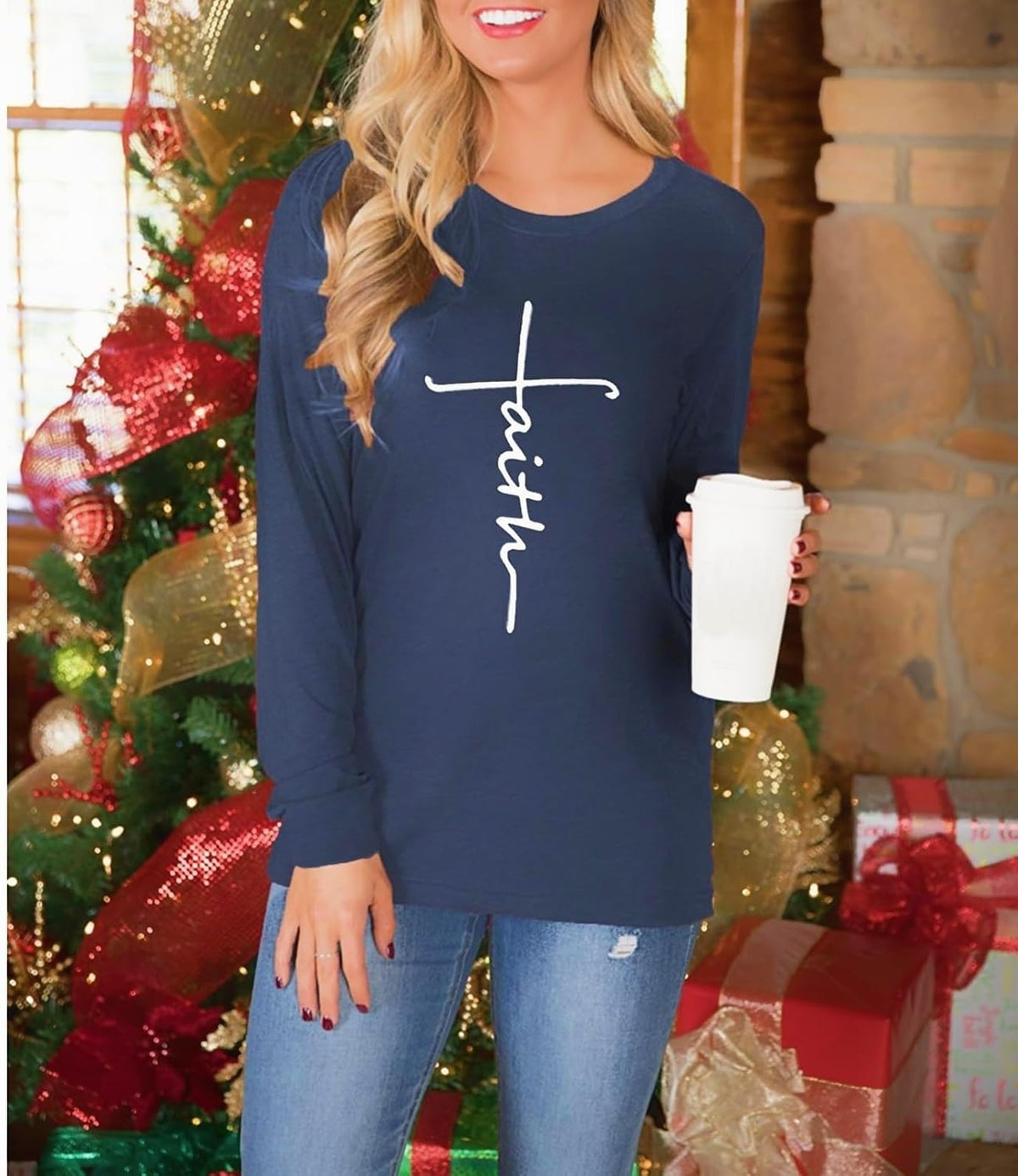 Women's Christian Faith Graphic Tees - Casual Short Sleeve Shirts Featuring Jesus